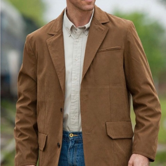 RAINFOREST Mens M Utility Travel Jacket Brown Entrada Microfiber Blazer - Picture 5 of 6